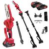 300W Cordless Pole Saw with Brushless Motor, Telescopic 141–240 Cm, Aluminum Extension, 180 Degrees Rotating Head, for Garden Branches & Shrubs