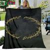Fashion Symbol of Love Ring Pattern Blanket Flannel Thin Blanket Portable Home Travel Office Lunch Break Blanket Birthday Gift