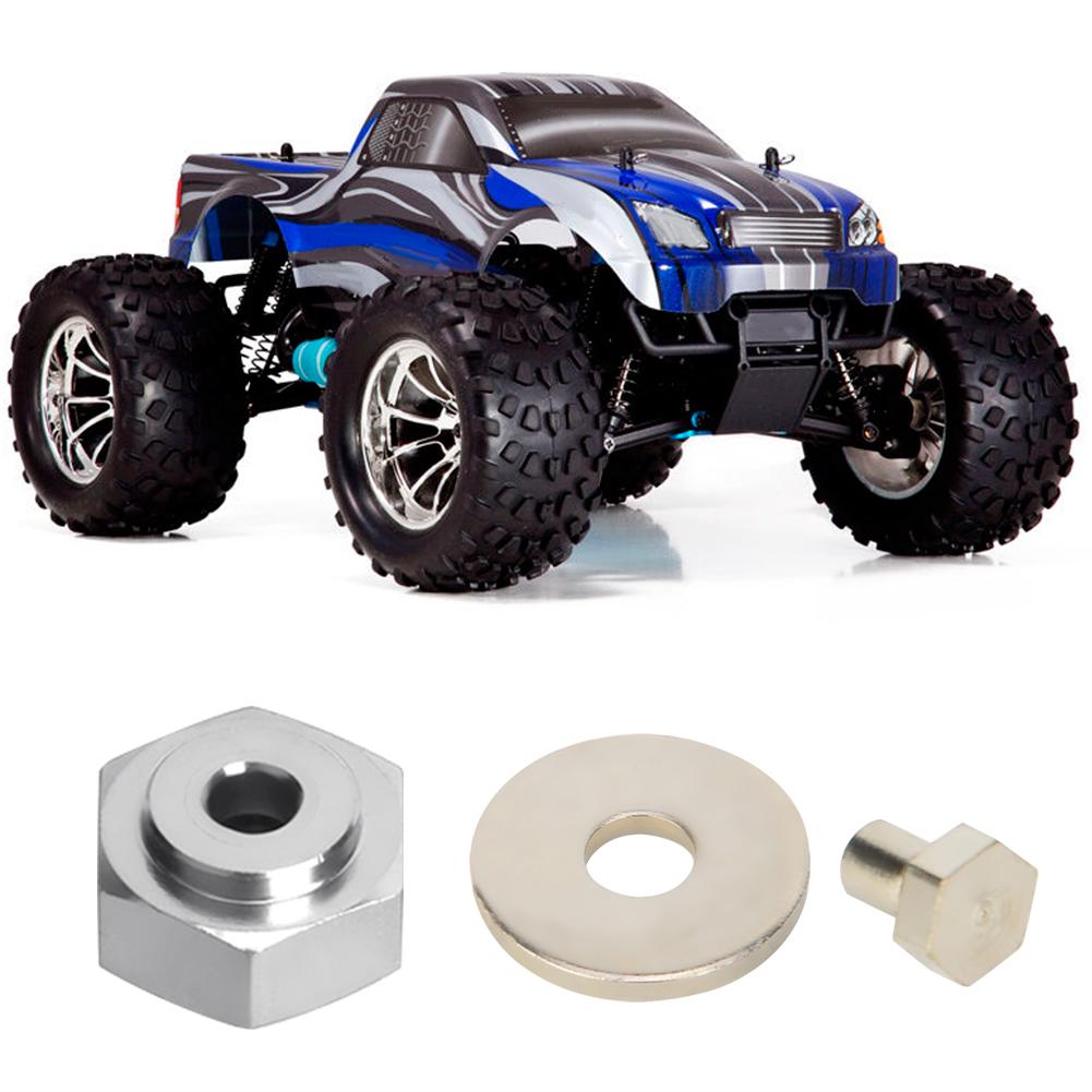 4pcs Aluminum Alloy 12mm Turn To 17mm Wheel Hex Adapter for 110 RC Car (Silver)