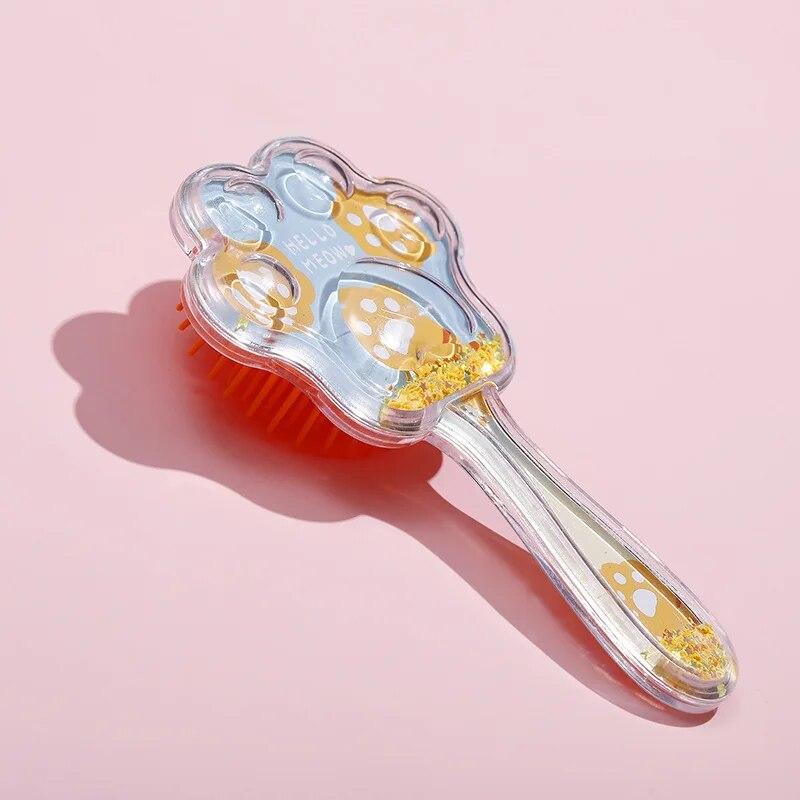 Children Anti-static Hair Brush Entangle Detangling Combs Cute Cartoon Cat Paw Air Cushion Massage Comb Salon Hair Styling Tools