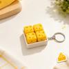 Squeeze Sound Cheese Clicker Fidget Keychain Portable Mechanical Keyboard Keychain  Holiday Gift