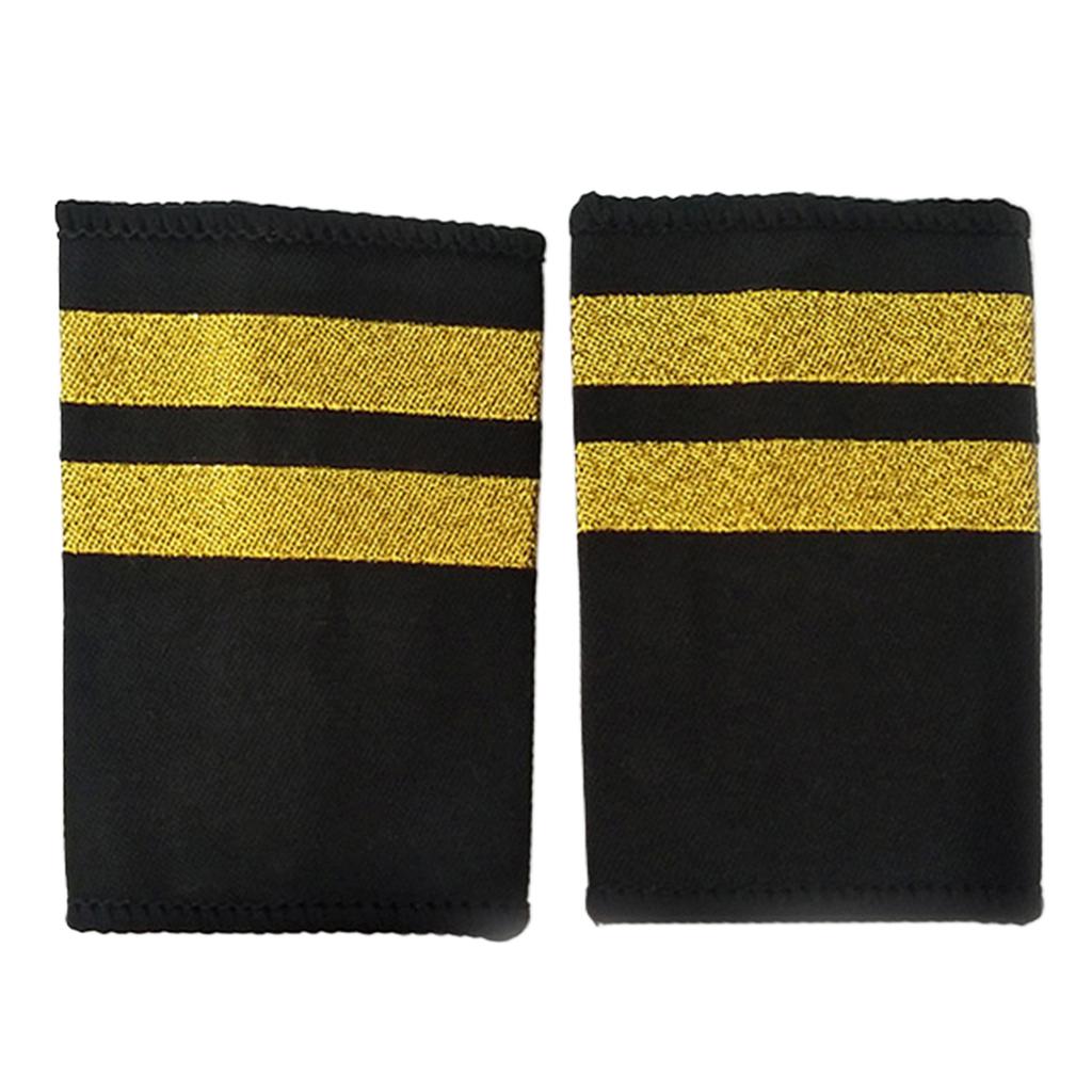 1Pair Professional Pilot Epaulets Aircraft Captain Uniform Accessories Epaulets Shoulder Epaulet for Cosplay Stage Shows