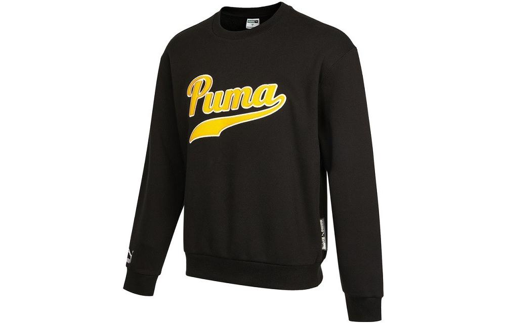 PUMA Sweatshirts Men s Black Crew Neck Moderate Regular 534383-01 S