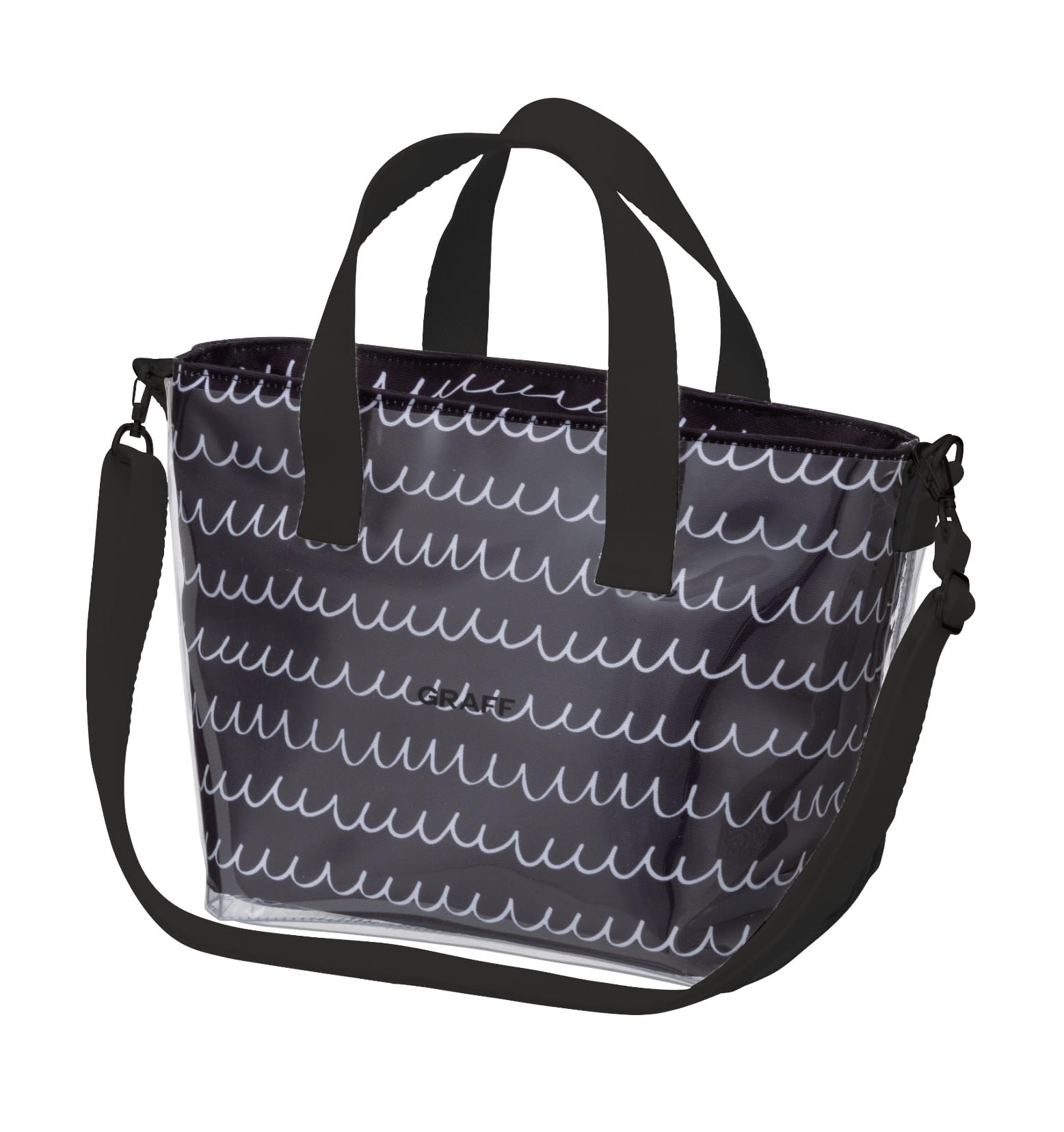 CB Japan Термосумка 5 л, Прозрачная сумка, Термосумка на плечо, Термосумка для бенто, Термоланч-тоут, Сумка GRAFF, [Цвет Черный], и Косметичка, чёрный