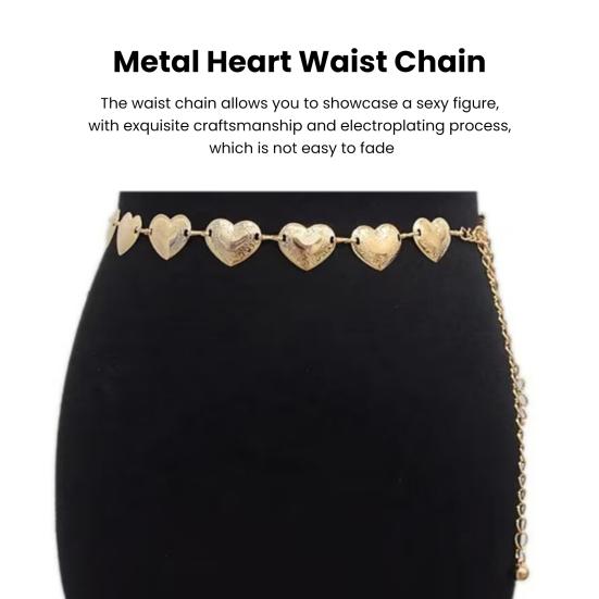 Gothic-Punk-Herz-Taillenkette für Vintage-ästhetische hohe Taille, verstellbare, lichtechte Jeans