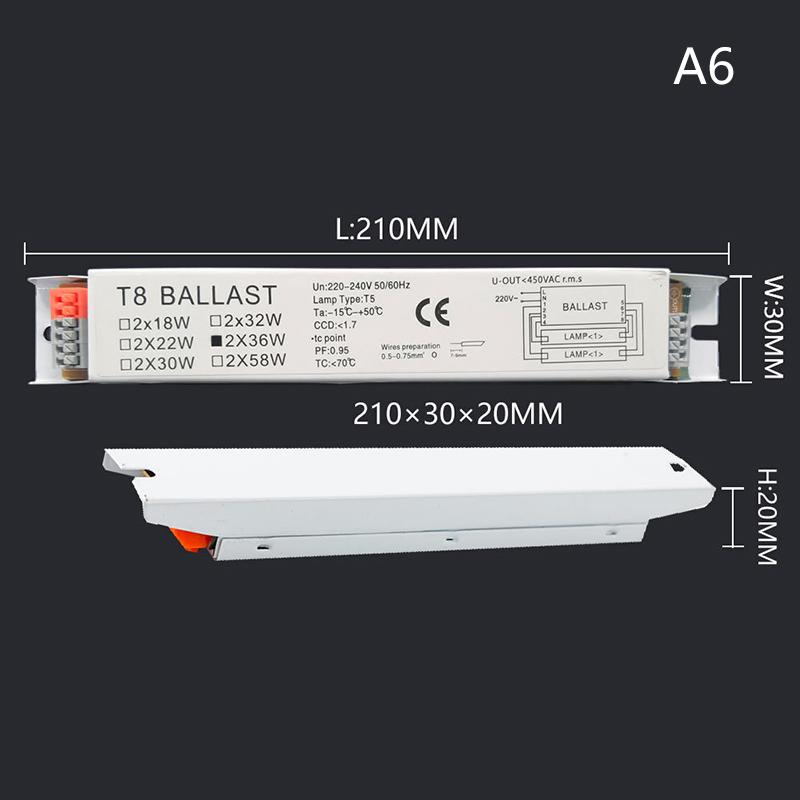 Ac 220-240V Wide Voltage T8 T5 Compact Electronic Ballast Instant Tube Desk Lights Fluorescent Lamp Ballast Home Office Supplies