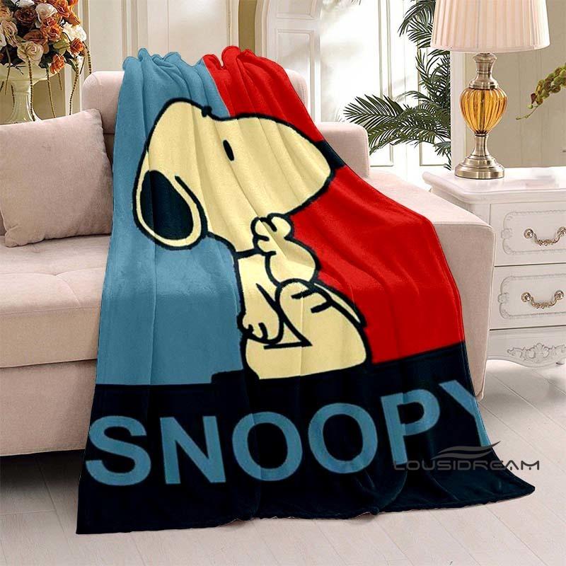 3D-Printed Classic Comic Theme Snoopy Fluffy Blanket Home Decor Collection: Sofa Throws & Shawls, Camping Blankets