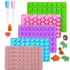 Gummy Bear Molds Silicone Mini Chocolate Candy Mold for Kid with 2 Droppers Including Dinosaur Bear Hearts Donut Shape