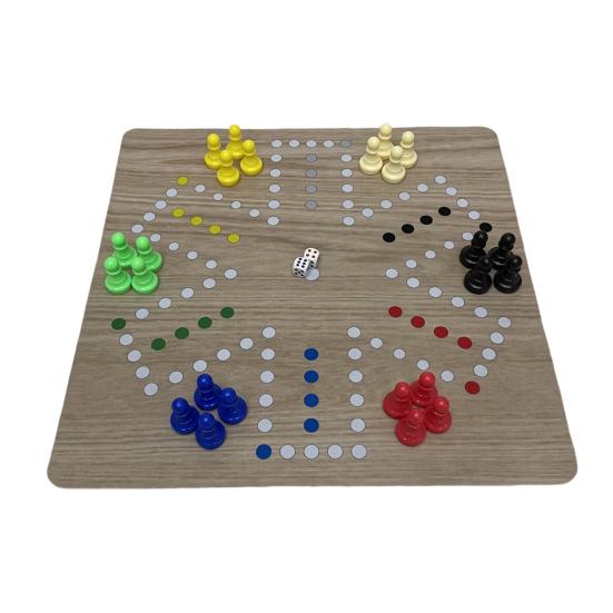 1 Set 6 Players Flying Chess Game with 35CM Rubber Chessboard 24 Chess Pieces 2 Dice Kids Adults Family Night Interactive Classic Strategy Game
