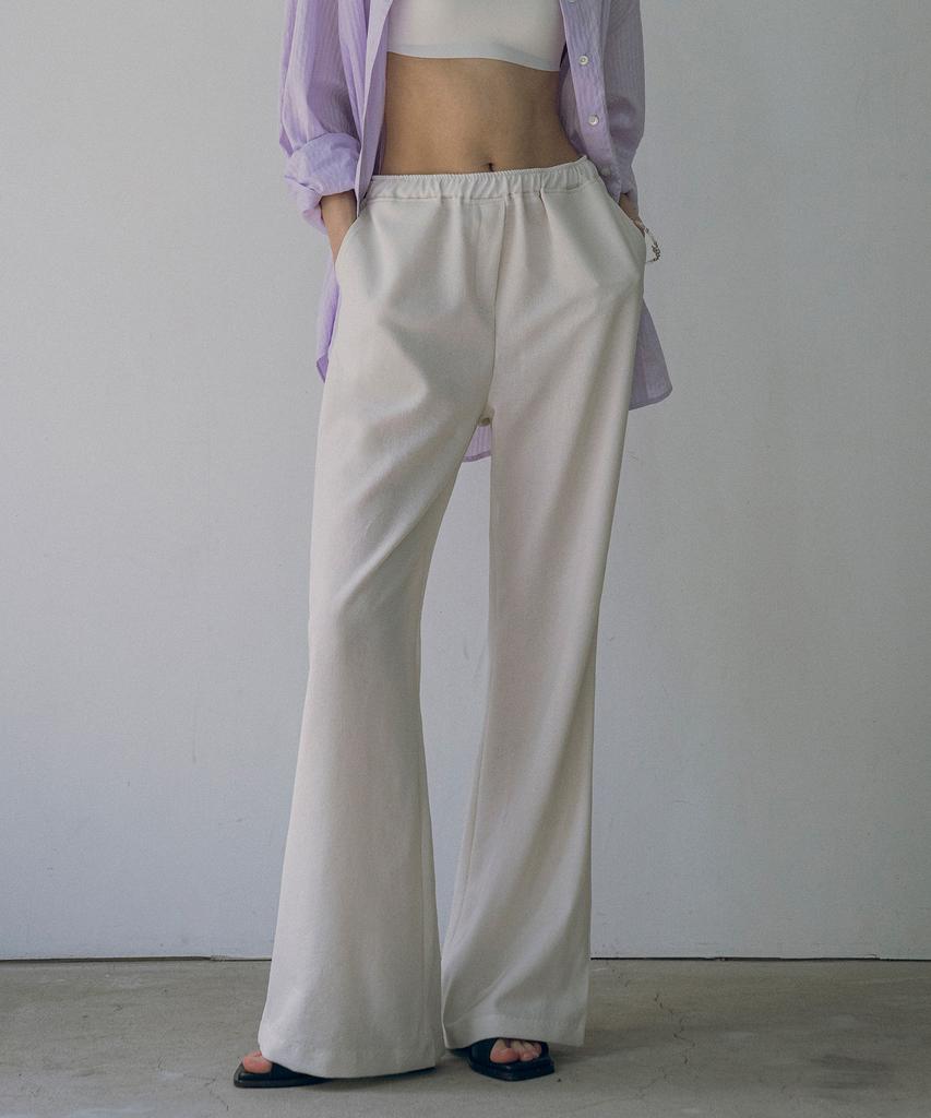 Banwonateullie P3196 Elastic Waist Flare Pants_Ivory