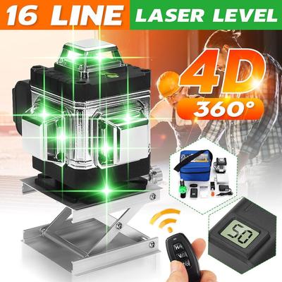 4D 16 Çizgili Lazer Seviyesi 360° Kendiliğinden Tesviye Fonksiyonu Dikey Yatay Eğik Çizgili Tesviye Lazer Zemin Duvar Etiketi