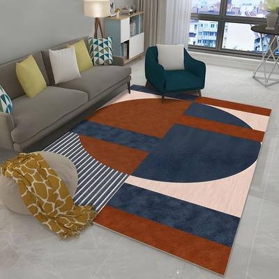 Nordic Carpet INS Style Living Room Rug Sofa Coffee Table Mat Bedroom Full Room Coverage Stain-Resistant Simple Geometric Grid