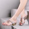 Women's Low Heels Sandals Round Open Toe Chunky Block Heeled Sandals Slides for Women Thong Stiletto Backless Slip On Slippers Summer Dress Shoes