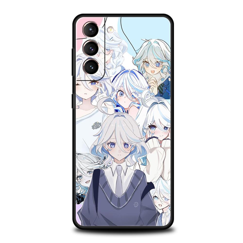 Genshin Impact Lovely Furina Phone Case For Samsung Galaxy S25 Edge S24 S23 S22 Ultra S20 S21 FE 5G S10 S9 Plus S10E Soft Cover
