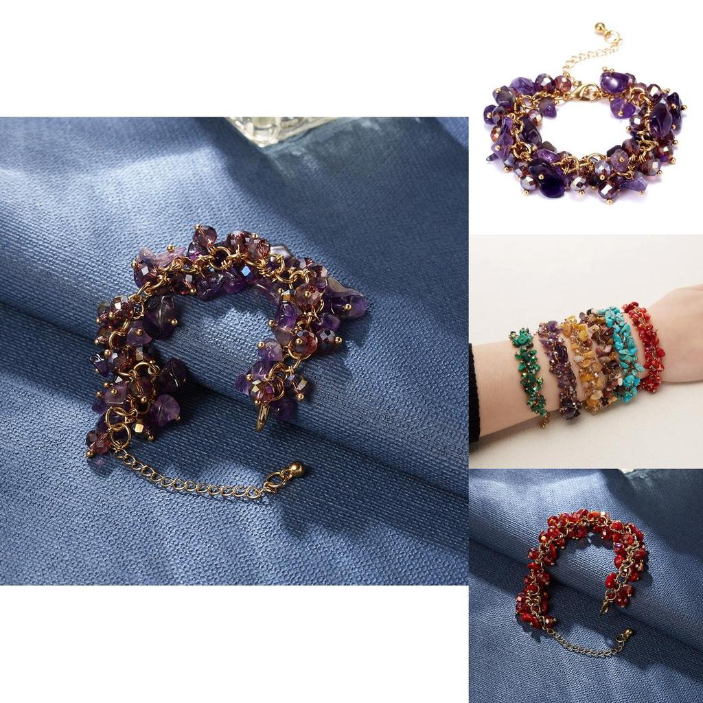 Geometric Crystal Beaded Hand Chain With Multicolor Stones For Travel Souvenir