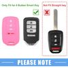 Smart Key Fob Cover Case 4 Buttons Skin Protector for Honda Accord EX EXL EX-L 2013-2018 Silicone Black Pink (Pack of 2)