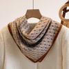 Orange Cashew Flower Cotton and Linen Hair Scarf  Small Square Scarf  Women's Thin Scarf  Linen Headscarf  Versatile Shirt