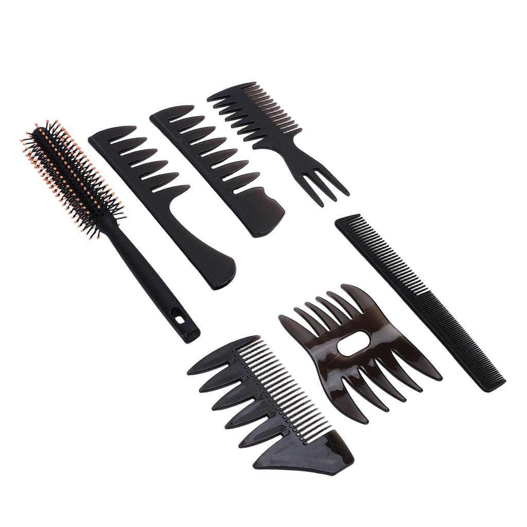 Herren Haarstyling Kämme und Bürste Breit gezahnter Friseur Friseur Kamm und Bürste zum Volumen Geben Entwirren Pflege 7-teiliges Set