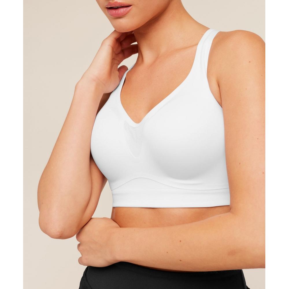 Gymshark High Support V Neck Sports Bra Gs White B3b3l Wb57