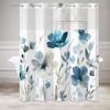 Elegant Floral Shower Curtain Double Layer Waterproof Watercolour Plants Modern Bath Curtain Polyester Home Bathroom Decoration