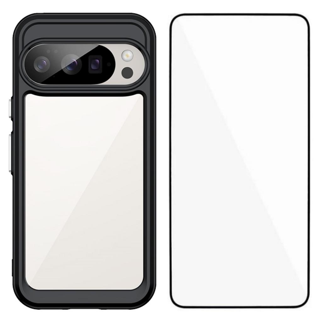 For Google Pixel 10 Pro Phone Case WANLONFENG XC Series TPU Acrylic Cover with Tempered Glass (Big Lens Hole)