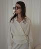 SALON DE YOHN Soft Cotton Wrap Blouse_ Ivory
