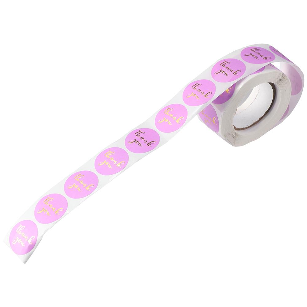 500 Pcs Purple Label Stickers Round Label Roll Self-Adhesive Stickers  Birthdays
