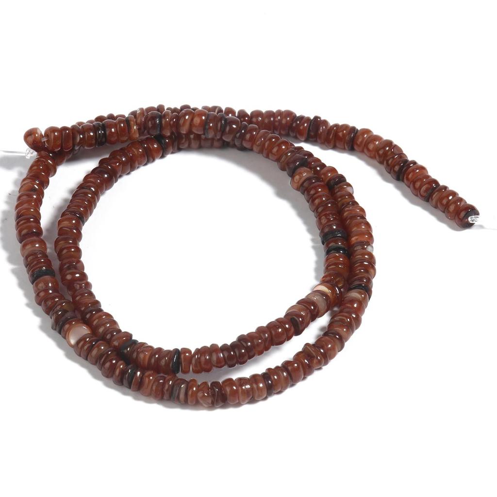 Freshwater Shell Flat Beads Heishi Round Loose Spacer Rondelle Beads for Jewelry Making DIY Mother of Pearl Shell Bracelets 15''