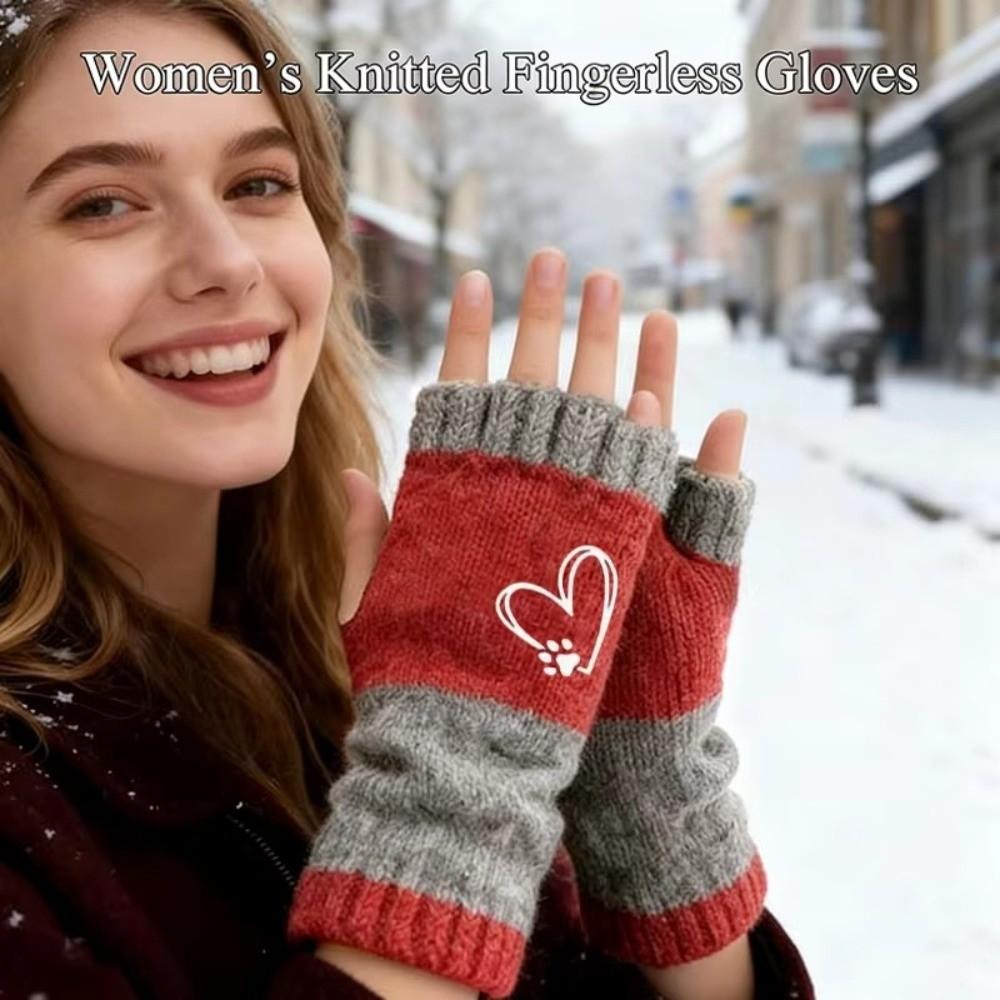 Trendy Fingerless Gloves Elastic Cuffs Knitted Decorative Gloves Warm Gloves Sleeve Covers Daily
