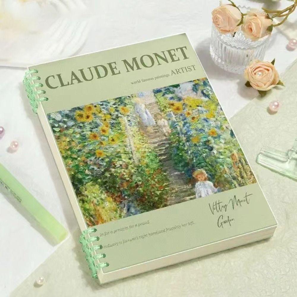 Detachable Core Binder Ring Notepad Monet Oil Paint Spiral Bound Notebook Office School
