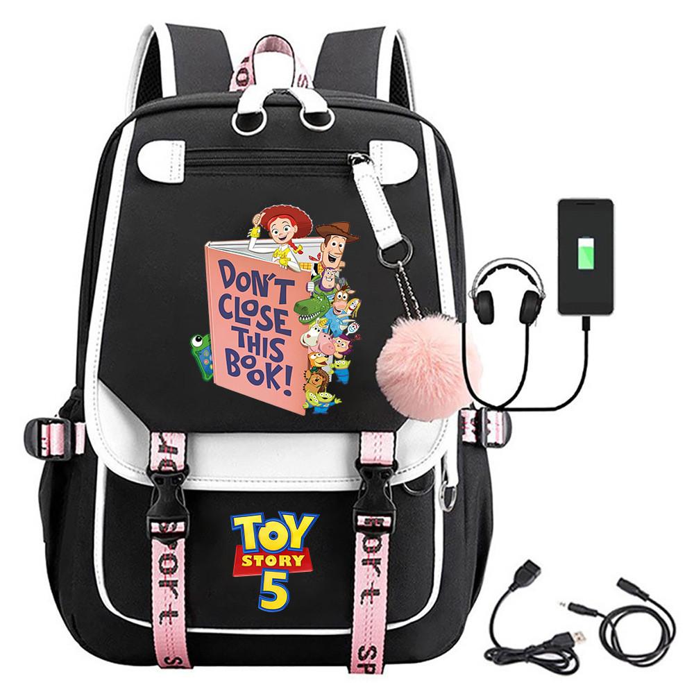 Toy Story 5 Printed Canvas Backpack With Breathable Design For Middle School Students And Travel