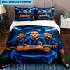 3PCS Inter Milan Star Lautaro Bedding Set,Including 1pc Duvet Cover And 2pcs Pillowcases Perfect for Bedroom, Dormitory, Fan Christmas Gift