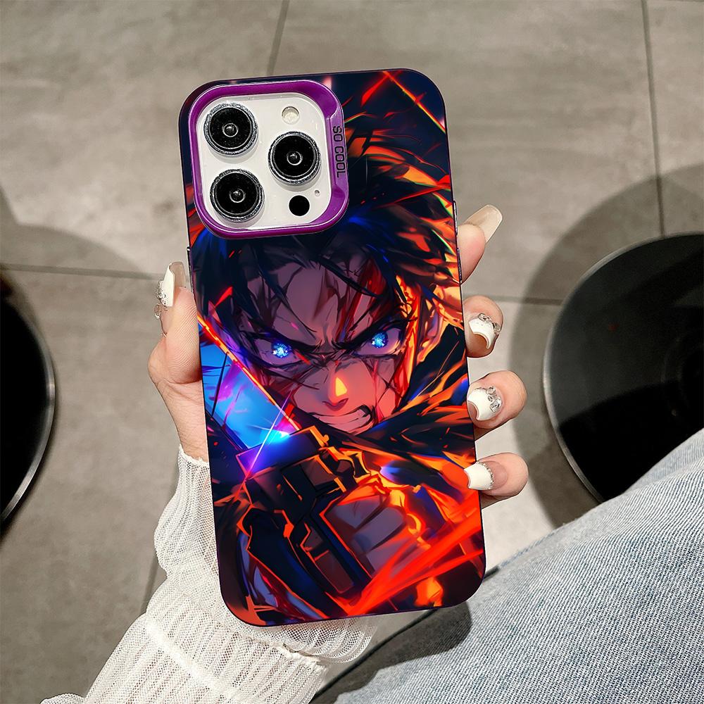 

AOT Eren Yeager Purple Translucent Mobile Phone Case for iPhone 17 16 15 14 13 12 11 X XR XS Air Pro Max Plus Colorful Cover iPhone 16