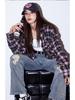 Women's Retro Pink Plaid Long-Sleeve Shirt - Trendy Autumn/Winter Design