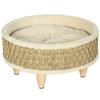 Seagrass Pet Bed for Cats and Dogs, Washable Cushion, 48 X 48 X 24.5 Cm, Beige and Khaki