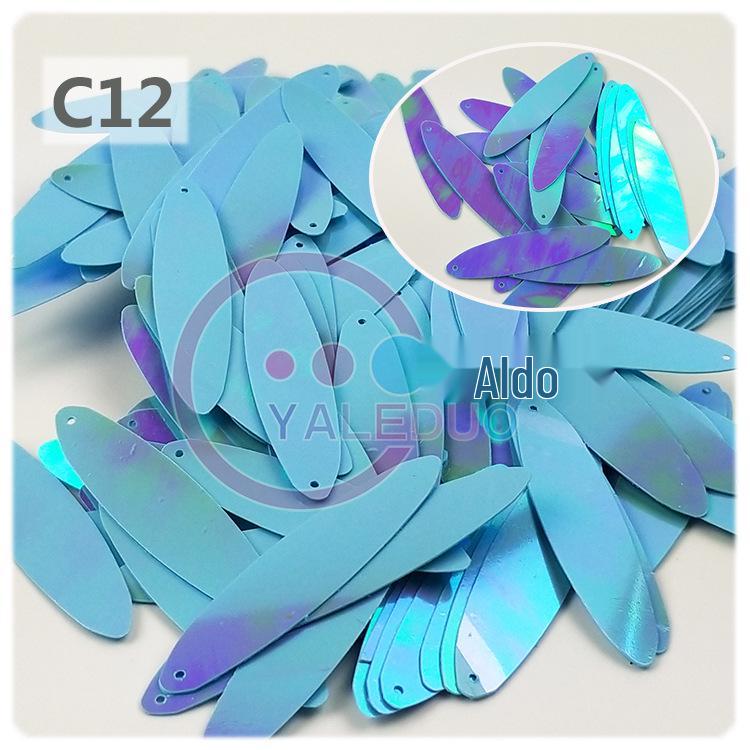 10x40mm Iridescent Gold Oval Double-Pointed Sequins for DIY Earring and Apparel Accessories