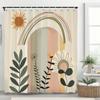Boho Abstrakt Cartoon Regenbogen Muster Duschvorhang, Moderner Minimalistischer Badezimmer Vorhang, Heimdeko Vorhang Mit Haken