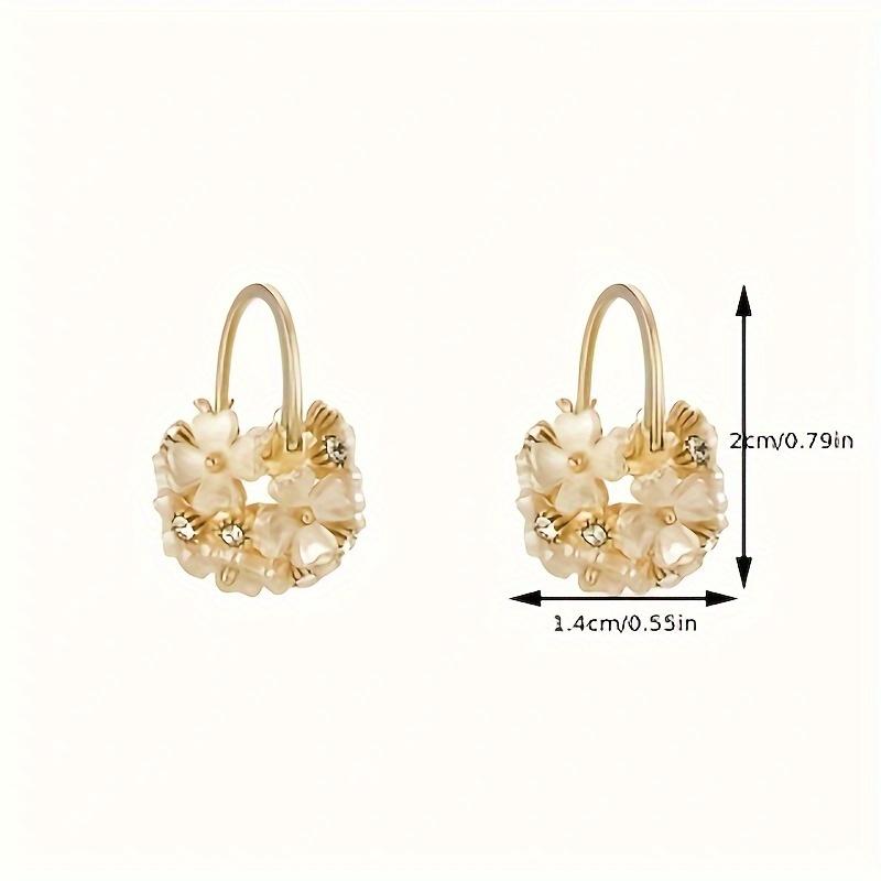 Romantic Flower Ball Dangle Earring For Women Sweet Zircon Flower Drop Earring Elegant Fashion Girl Party Jewelry Gifts
