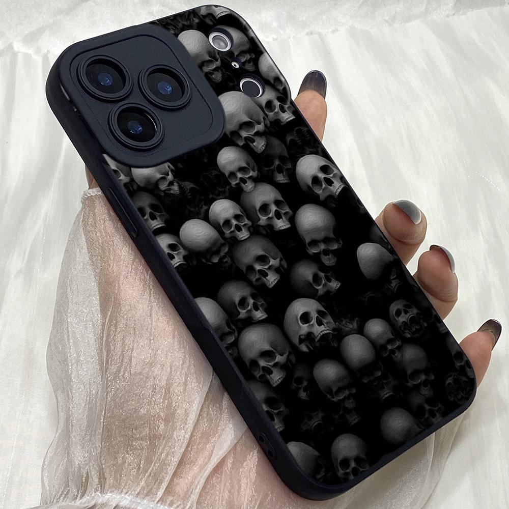 

M512 Nightmares skull Art Angel Eyes Soft Phone Case for iPhone Samsung Galaxy Xiaomi Rdemi Huawei Honor Infinix Realme OPPO vivo All Model TPU Case Vivo Y400 PRO 5G чорний