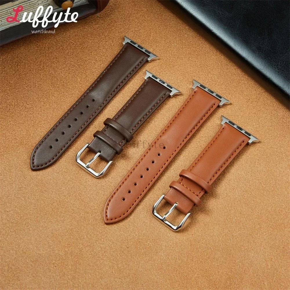 Casual Leather Strap for Apple Watch Ultra 10 9 8 7 6 SE 2 Band for Iwatch 40mm 41mm 42mm 44mm 45mm 46mm 49mm Smartwatch Watchband