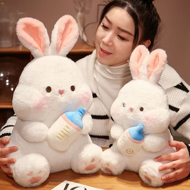 35cm Bottle Rabbit Plush Toy Handmade Doll Cartoon Anime Cute Pillow Cushion Thanksgiving Children's Birthday Gift Doll