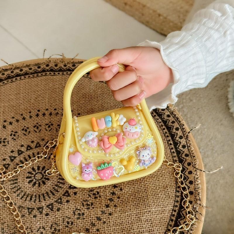 Lightweight Silicone Kids Handbag Cute Cartoon Style With Chain Detail