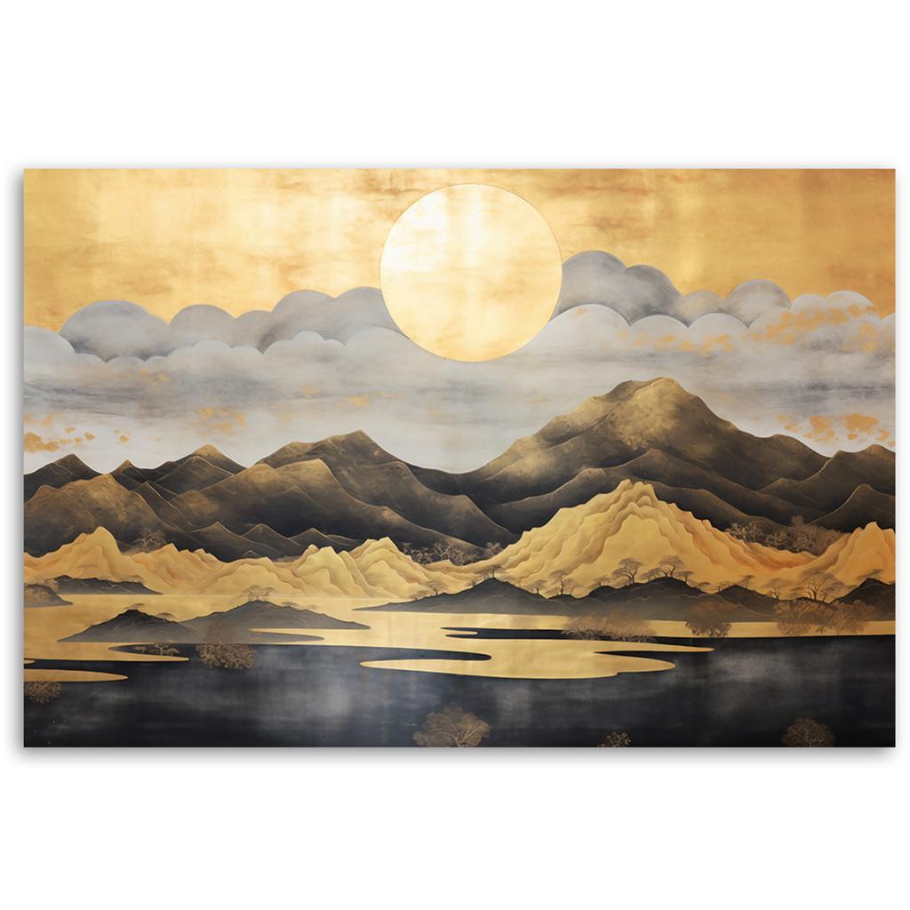 Canvas Print, Golden Mountain Landscape