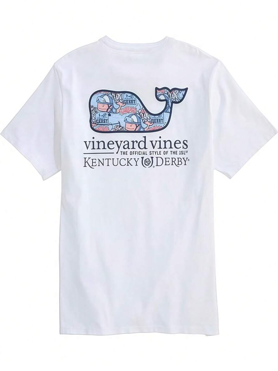 

Vineyard Vines Unisex s Kentucky Derby Sticker Whale Fill T-Shirt S