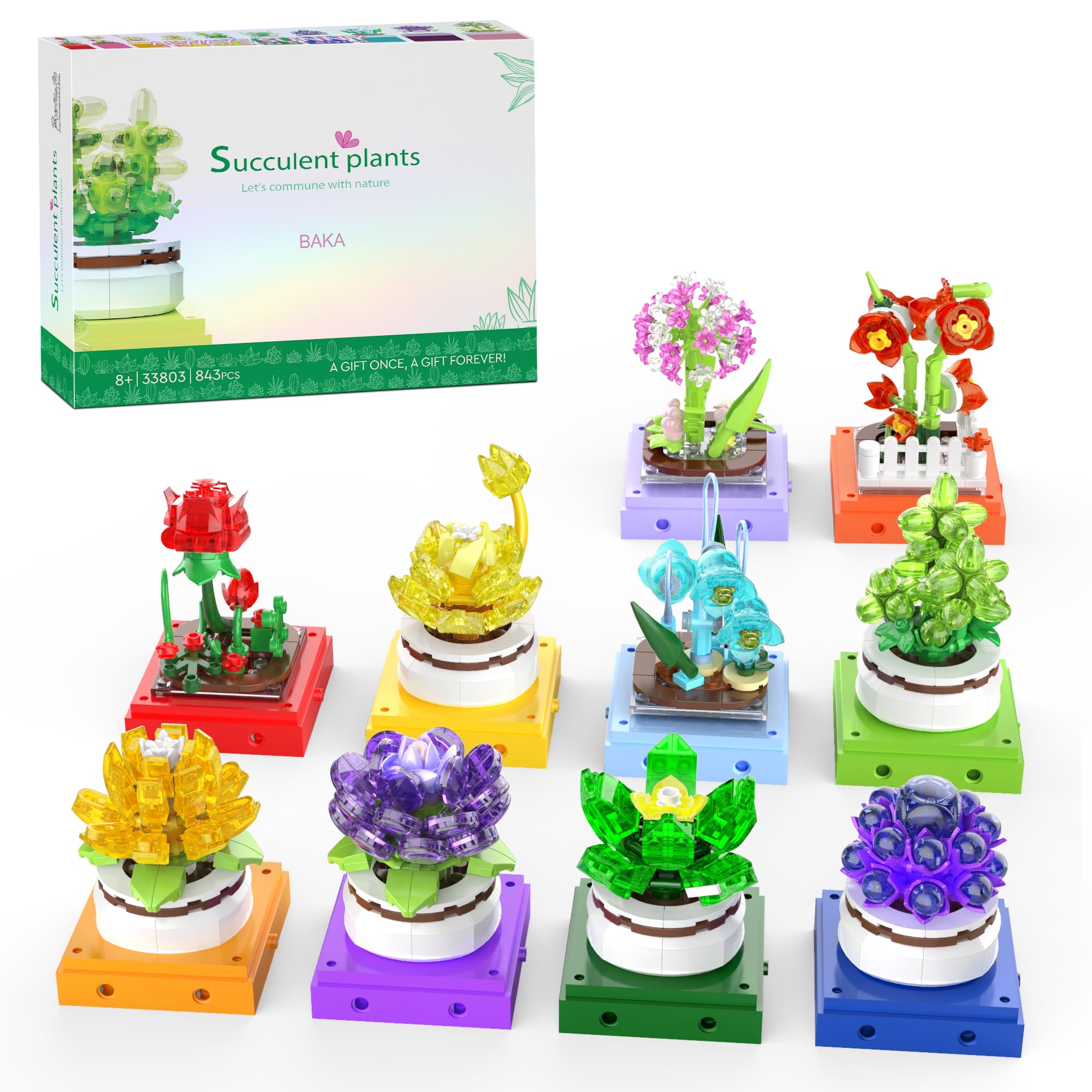 

Набор блоков с суккулентами, игрушка, набор мини-блоков с растениями и цветами, строительные блоки, игрушки для детей, взрослых, мальчиков, девочек, подарок на День матери, Рождество, годовщину