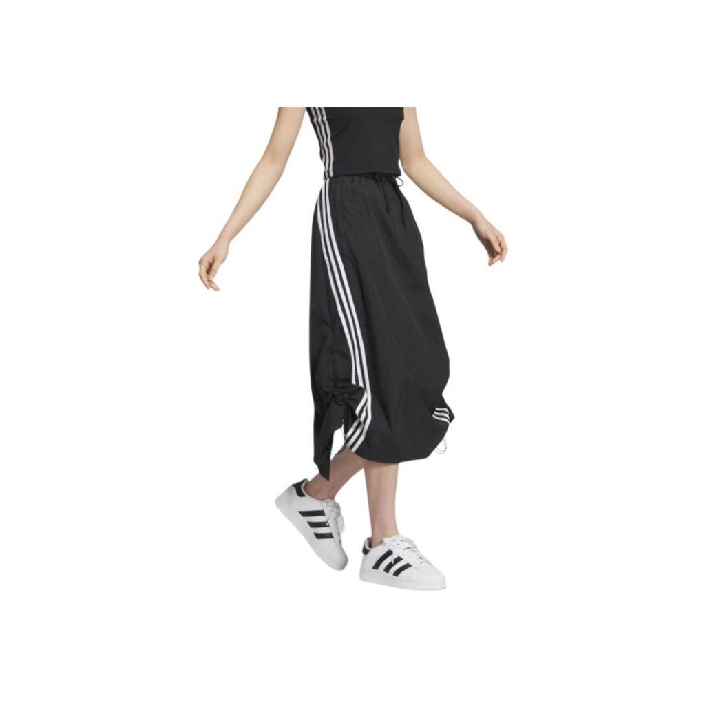 Adidas Originals 3-Stripes Patchwork Casual Long Skirt Women Bottoms Black JC6123