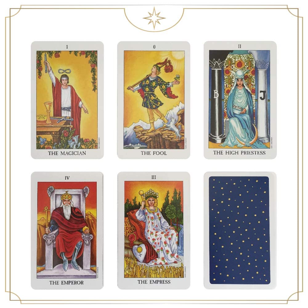 Gammi Tarot Waite with Japanese Radiant Tin Case and Tarot Pouch Cards, Edition, Instructions, (Black)