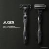 AUGER 5-Blade Razor Combo Pack with Holder and 6 Replacement Blades (Kai Corporation AUGER Razor with Replaceable Blades for Men)