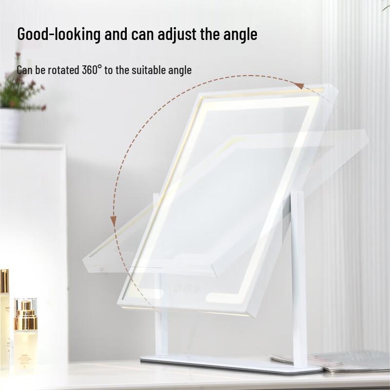 Oeny Desktop Rotatable LED Makeup Mirror