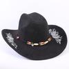 Popolare cappello western da cowboy in camoscio classico europeo e americano da uomo e donna con tesa larga ricamato cappello da sole da esterno